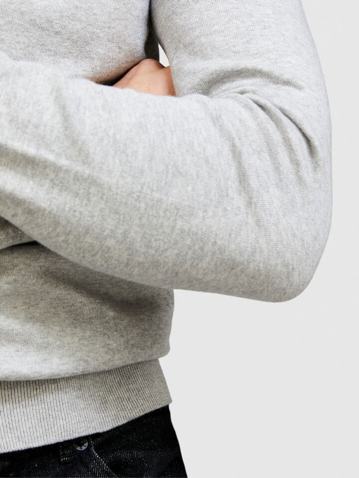 Slim fit sweater - men's crew neck sweaters - Light Gray | Sisley image number 5